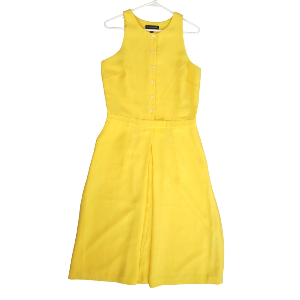 New Banana Republic Yellow Button Front Dress